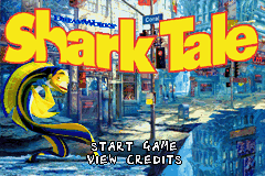 Shark Tale title screen for GameBoy Advance